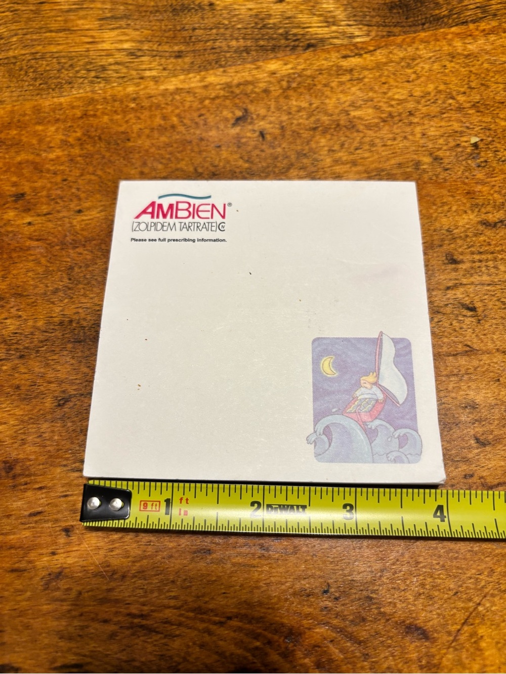 Vintage Ambien Post-it Note Pad 4” x 4”
